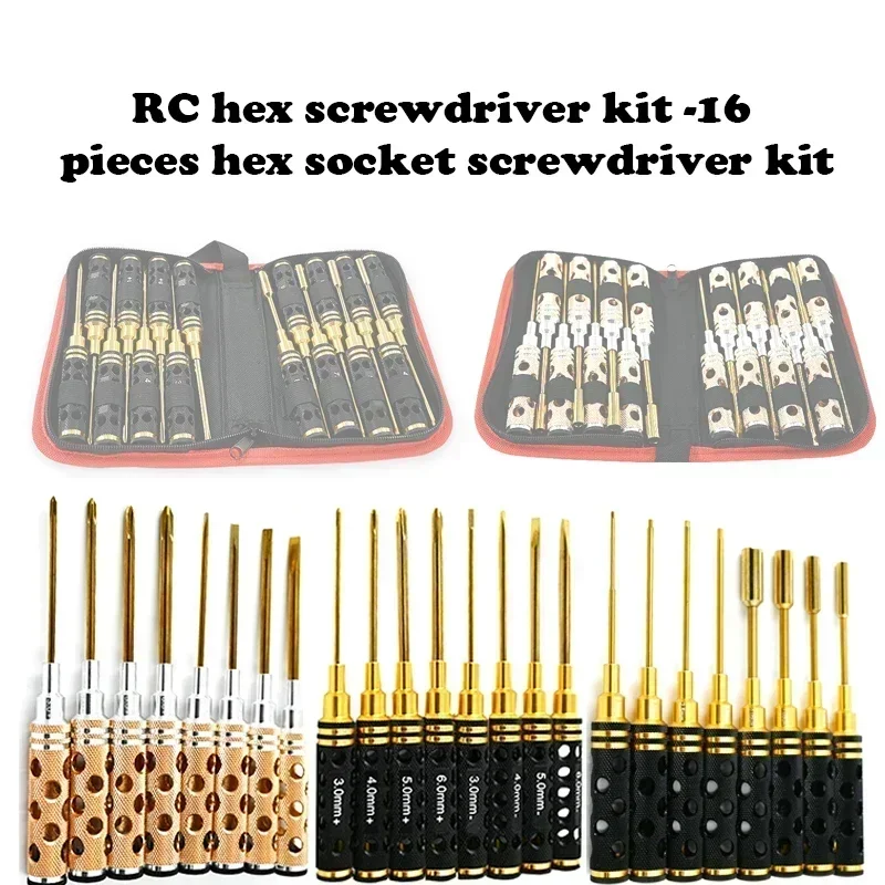Rc Helicopter Tool Kit - Set Obeng Hex RC - 16pcs